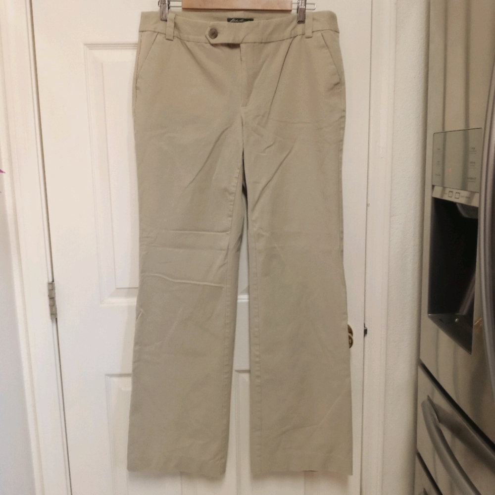 Eddie Bauer Shaw Fit Pants in Khaki Tan 14 says 14L Been Shortened
